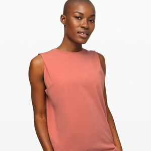 Lululemon peach cotton muscle tank, tie dye pattern